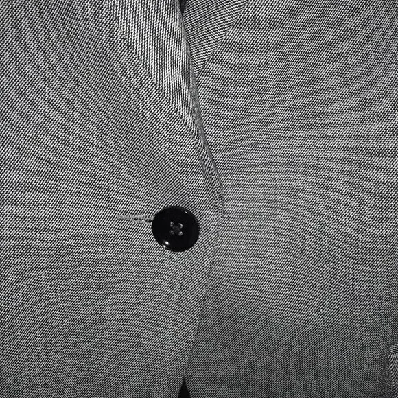 Vintage Express SZ 8 Silver Gray Birdseye Print Blazer Skirt & Jacket Suit Set - Picture 3 of 12